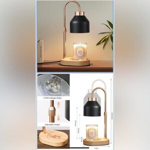 NWT…Black and Gold Candle Warmer Lamp